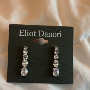 Eliot Danori Silver and White Crystal Earrings